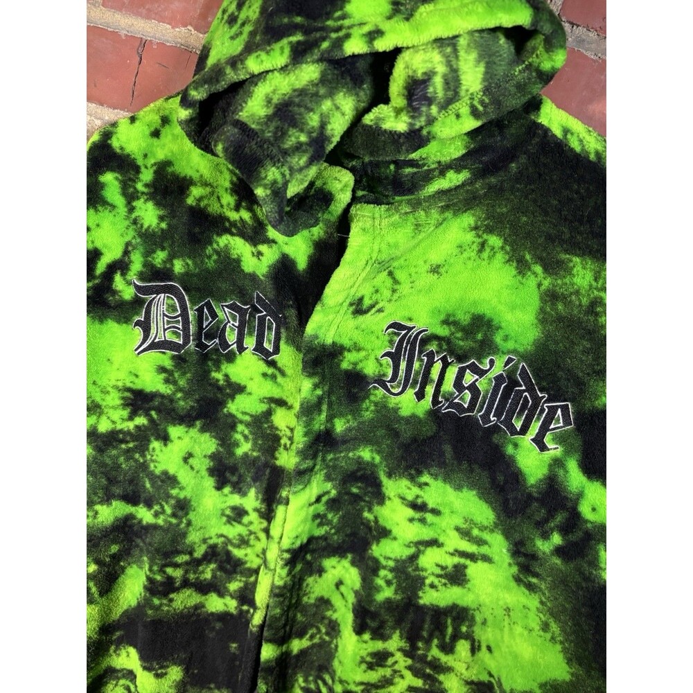 Blackcraft Cult Bath Robe Green/Black Tie Dye Gothic Pentagram Adult XXL - Picture 4 of 6